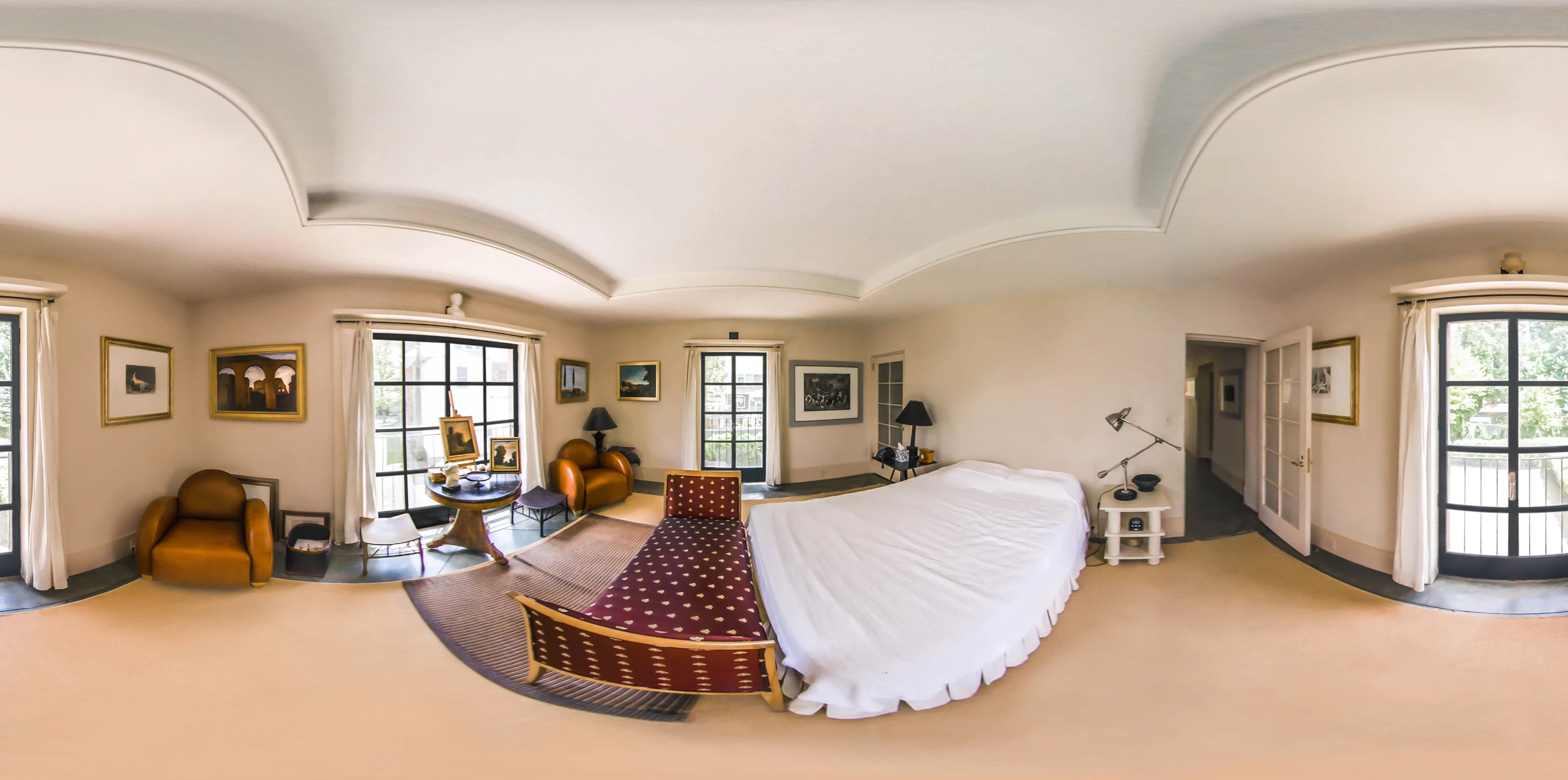 360-degree panorama of a bedroom in the Michael Graves residence