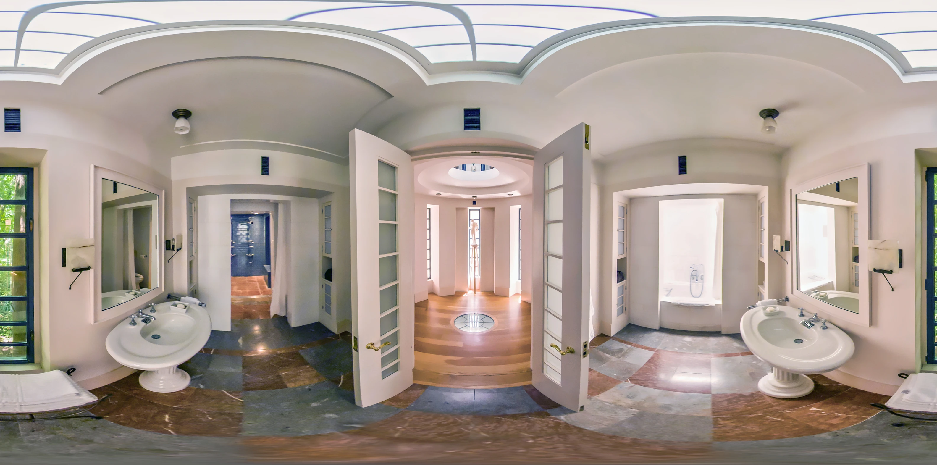 360-degree panorama of a hallway in the Michael Graves residence
