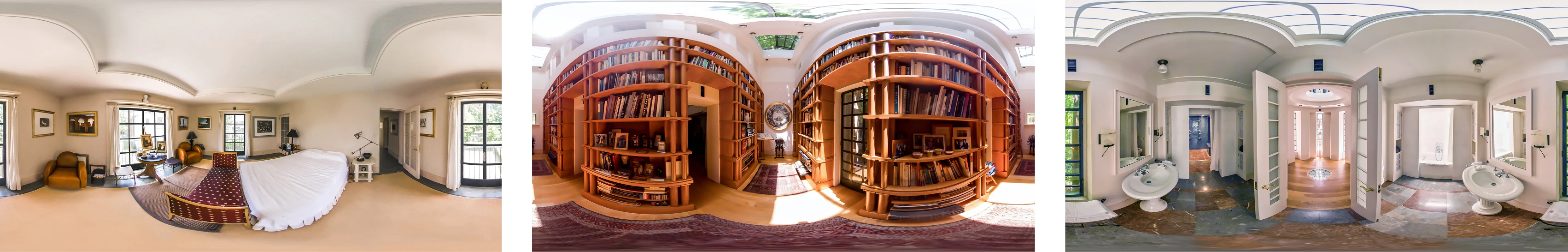 A selection of rooms captured throughout the Michael Graves residence