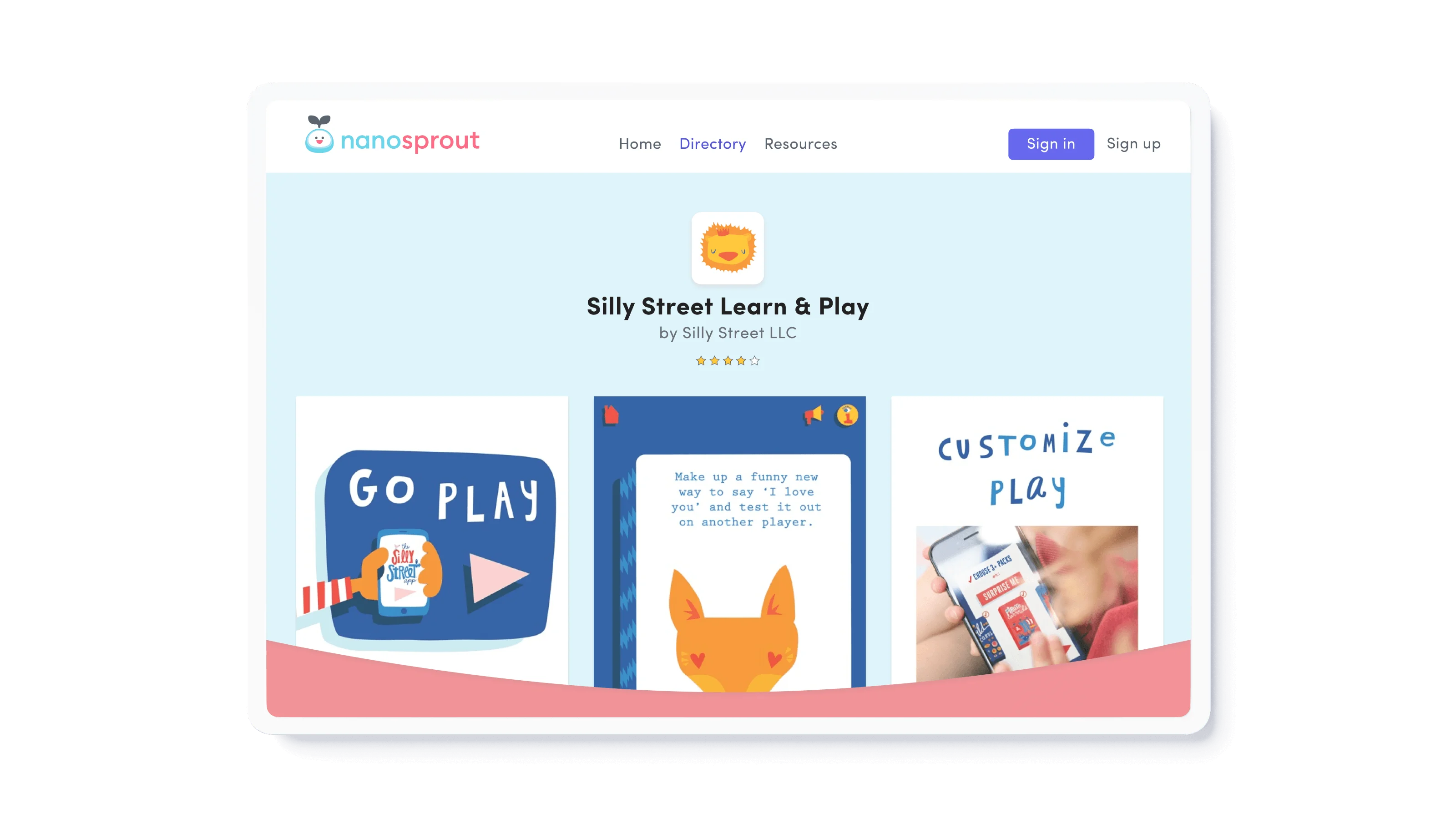 NanoSprout platform screenshot