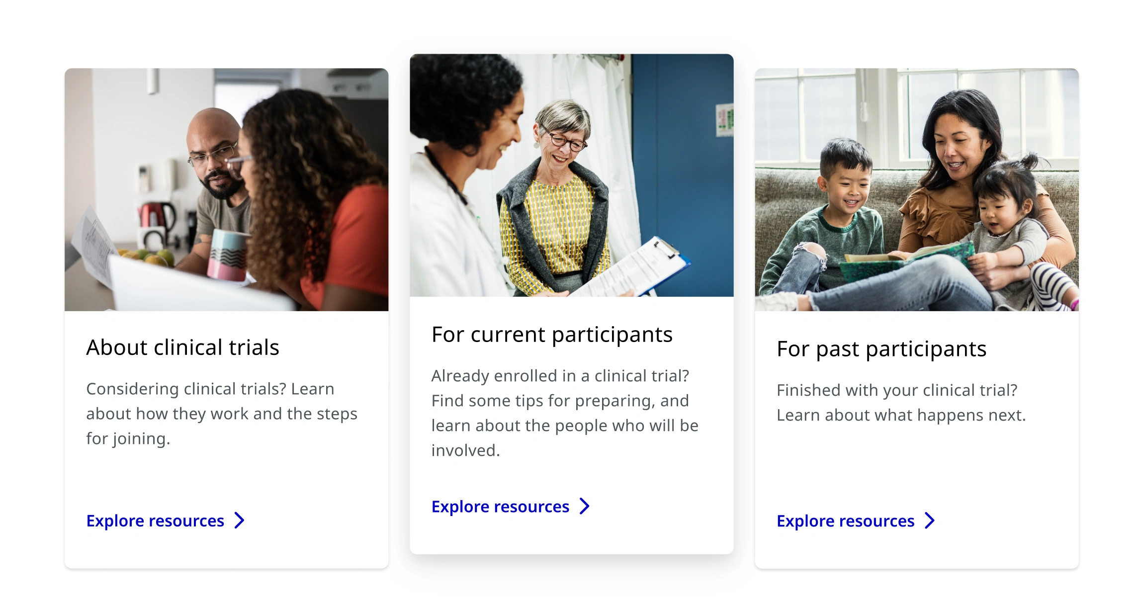 New homepage cards