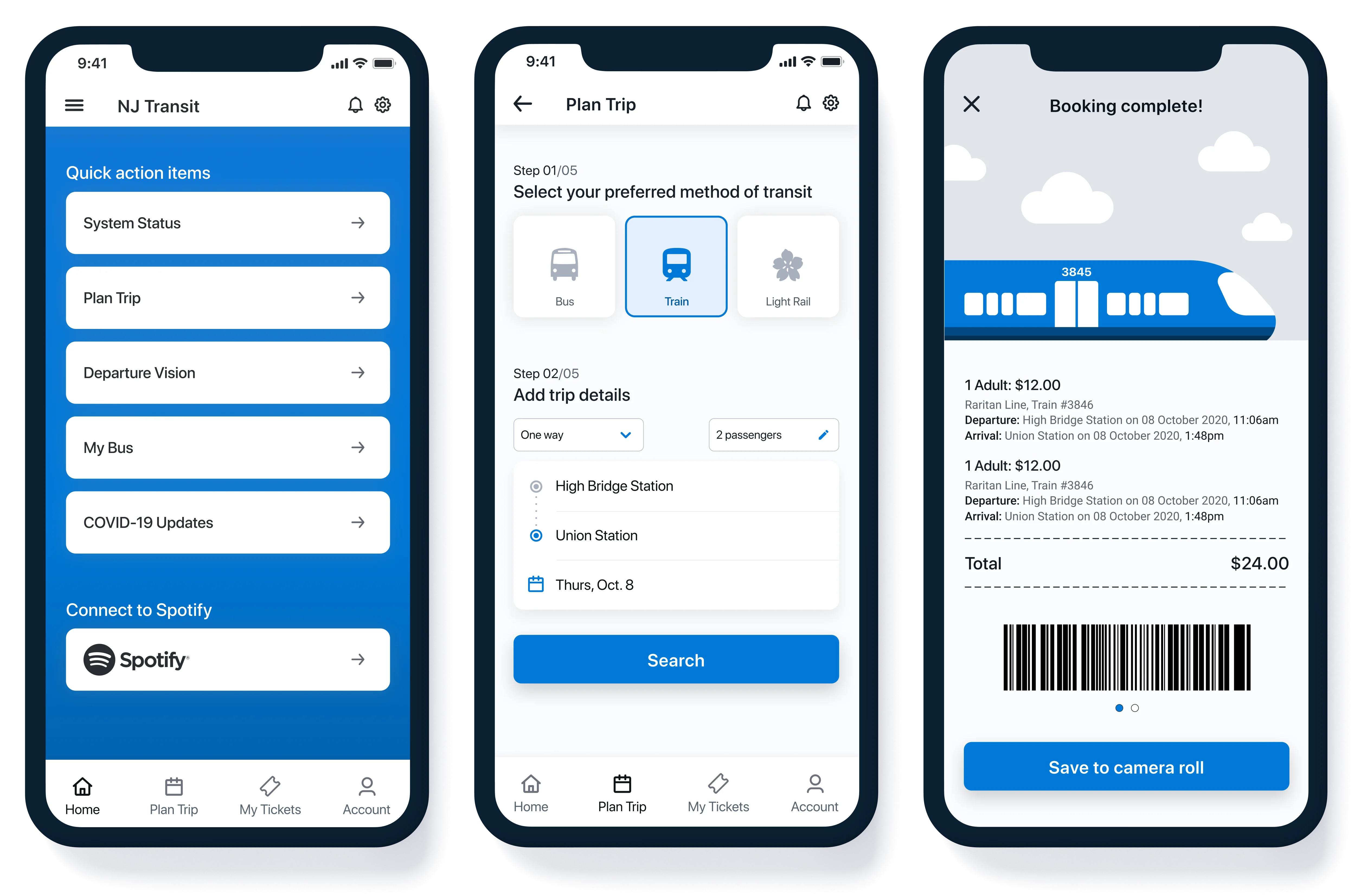 NJ Transit mobile app redesign hero